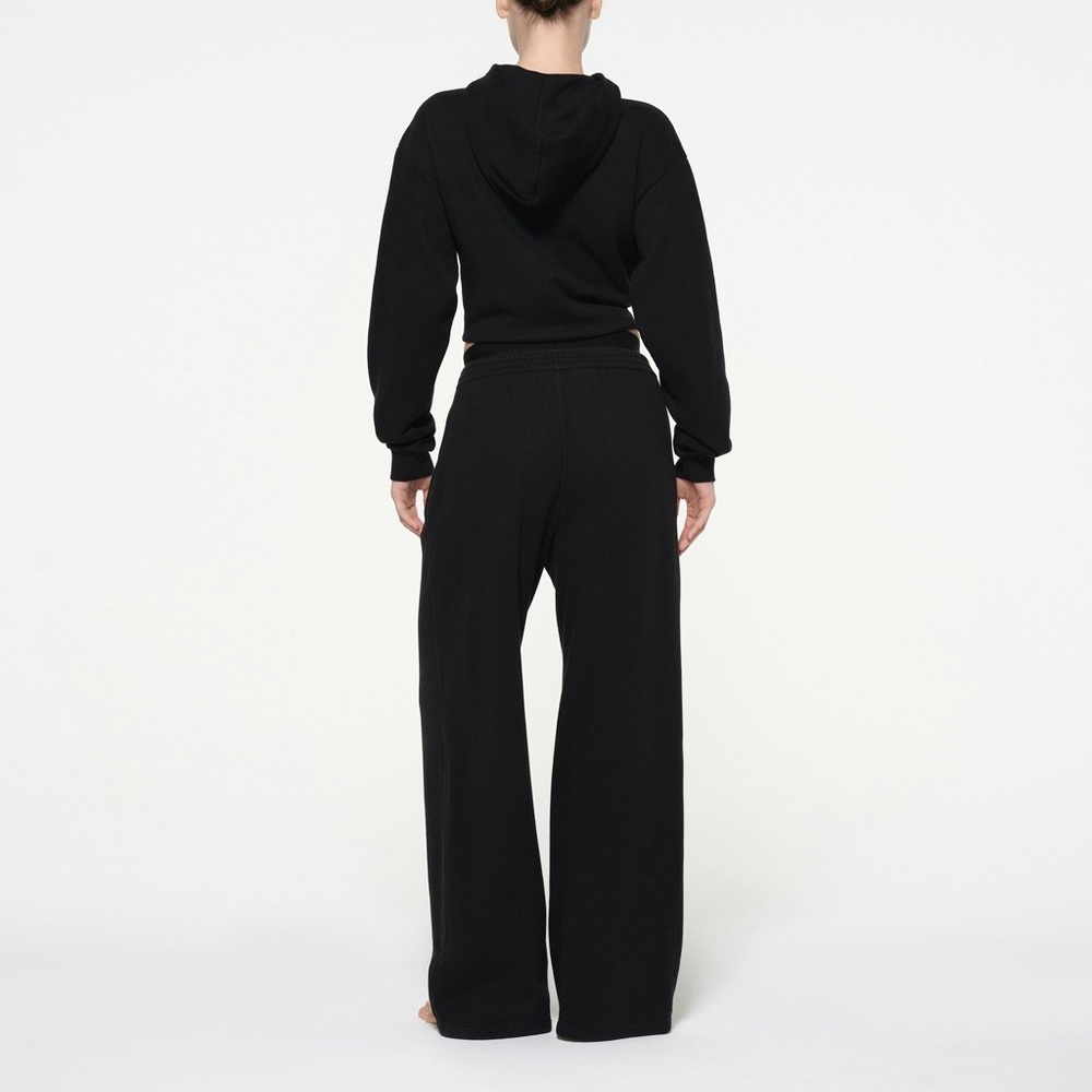 🖤SKIMS COTTON FLEECE OVERSIZED DOUBLE WAISTBAND EXPOSED BOXER PANTS ONYX S - Picture 8 of 9